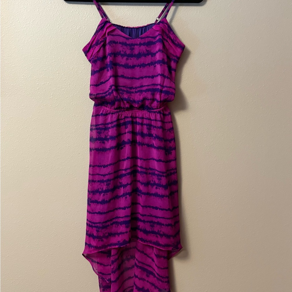 Express Purple and Magenta High-Low Dress XS